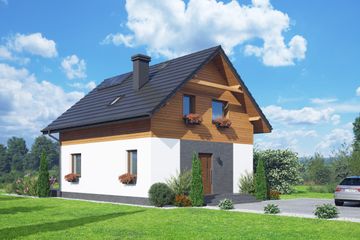  Projekt domu Grodziec aa 70 (KRP2540) - projekt domu parterowego z poddaszem - Zdjęcie 2