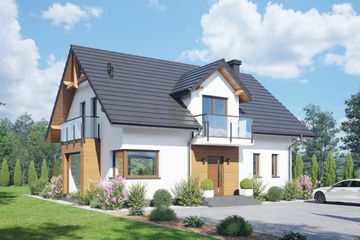  Projekt domu Piotrowice r (KRP2543) - projekt domu parterowego z poddaszem - Zdjęcie 1