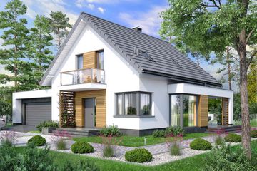  Projekt domu Lungo 4 modern s2 (WOF1159) - projekt domu parterowego z poddaszem - Zdjęcie 1