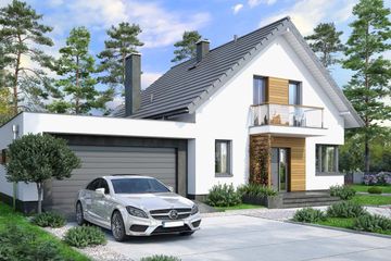  Projekt domu Lungo 4 modern s2 (WOF1159) - projekt domu parterowego z poddaszem - Zdjęcie 2