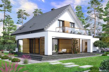  Projekt domu Lungo 4 modern s2 (WOF1159) - projekt domu parterowego z poddaszem - Zdjęcie 3