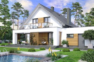  Projekt domu Lungo 4 modern s2 (WOF1159) - projekt domu parterowego z poddaszem - Zdjęcie 4