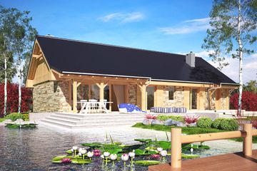  Projekt domu Kocanka z garażem 1-st. [A] (WRF2328) - projekt domu parterowego - Zdjęcie 2