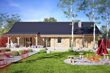  Projekt domu Kocanka z garażem 1-st. [A] (WRF2328) - projekt domu parterowego - Zdjęcie 3