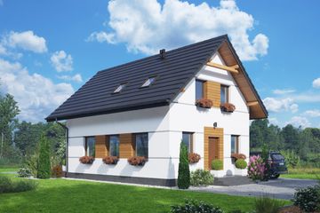  Projekt domu Gąsawa aa 70 (KRP2546) - projekt domu parterowego z poddaszem - Zdjęcie 1