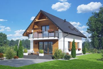  Projekt domu Gąsawa aa 70 (KRP2546) - projekt domu parterowego z poddaszem - Zdjęcie 2