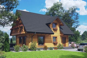  Projekt domu Osieczno aa 70 dw (KRP2550) - projekt domu parterowego z poddaszem - Zdjęcie 1