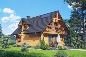  Projekt domu Osieczno aa 70 dw (KRP2550) - projekt domu parterowego z poddaszem - Zdjęcie 2