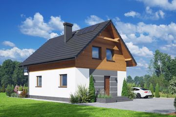  Projekt domu Trzebowice aa 70 (KRP2551) - projekt domu parterowego z poddaszem - Zdjęcie 1