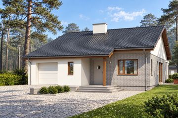 Projekt domu Armando II G1 energo plus (wiązary) - parterowy dom o powierzchni 84,56 m², dach dwuspadowy - ujęcie 2