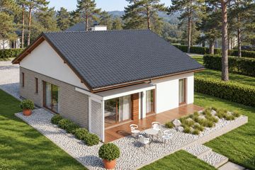 Projekt domu Armando II G1 energo plus (wiązary) - parterowy dom o powierzchni 84,56 m², dach dwuspadowy - ujęcie 3