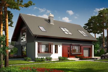 Projekt domu Benjamin G1 energo plus - parterowy z poddaszem dom o powierzchni 158,29 m², dach dwuspadowy - ujęcie 2