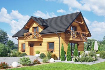  Projekt domu Hebdów a3 dws (KRP2557) - projekt domu parterowego z poddaszem - Zdjęcie 1