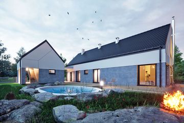  Projekt domu Chmiel z garażem 1-st. [A] (WRF2330) - projekt domu parterowego - Zdjęcie 3