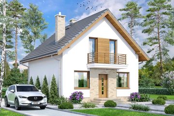  Projekt domu Lungo 4 mini (WOF1163) - projekt domu parterowego z poddaszem - Zdjęcie 1