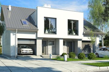  Projekt domu Andrea B dwurodzinny (jednorodzinny dwulokalowy) (WRR1118) - projekt domu parterowego z poddaszem - Zdjęcie 1