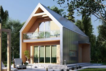  Projekt domu uA284 (WCB1326) - projekt domu parterowego z poddaszem - Zdjęcie 1