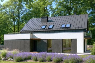  Projekt domu HG-I22A (KRM1099) - projekt domu parterowego z poddaszem - Zdjęcie 2