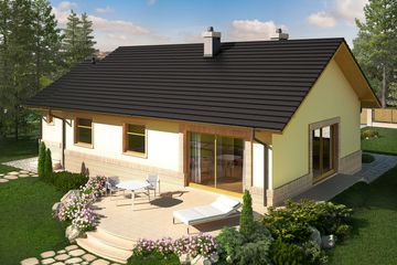 Projekt domu Erin II G1 energo plus - parterowy dom o powierzchni 86,46 m², dach dwuspadowy - ujęcie 3