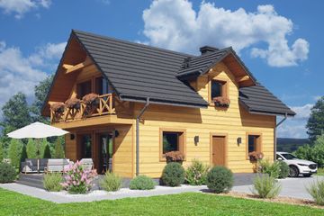  Projekt domu Żarki a3 dws (KRP2562) - projekt domu parterowego z poddaszem - Zdjęcie 1