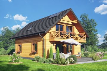  Projekt domu Żarki a3 dws (KRP2562) - projekt domu parterowego z poddaszem - Zdjęcie 2