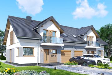  Projekt domu APS 254 wariant 2 dwulokalowy (LUA1545) - projekt domu parterowego z poddaszem - Zdjęcie 1