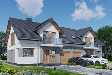  Projekt domu APS 254 wariant 2 dwulokalowy (LUA1545) - projekt domu parterowego z poddaszem - Zdjęcie 1