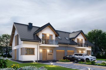  Projekt domu APS 254 wariant 2 dwulokalowy (LUA1545) - projekt domu parterowego z poddaszem - Zdjęcie 3