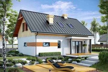  Projekt domu Trypolis 2 EKO - pompa ciepła i wentylacja mechaniczna (SLN2768) - projekt domu parterowego z poddaszem - Zdjęcie 1