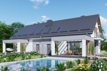  Projekt domu APS 254 wariant 3 dwulokalowy (LUA1547) - projekt domu parterowego z poddaszem - Zdjęcie 2