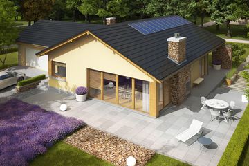 Projekt domu India G2 reco (wersja B) energo plus - parterowy dom o powierzchni 120,92 m², dach dwuspadowy - ujęcie 2
