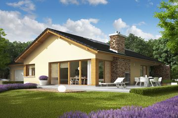 Projekt domu India G2 reco (wersja B) energo plus - parterowy dom o powierzchni 120,92 m², dach dwuspadowy - ujęcie 3