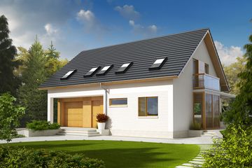 Projekt domu Pablo II G1 energo plus - parterowy z poddaszem dom o powierzchni 140,74 m², dach dwuspadowy - ujęcie 2