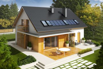 Projekt domu Pablo II G1 energo plus - parterowy z poddaszem dom o powierzchni 140,74 m², dach dwuspadowy - ujęcie 3