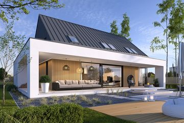  Projekt domu Z tarasem 1 (WAW1151) - projekt domu parterowego z poddaszem - Zdjęcie 3