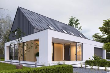  Projekt domu Z tarasem 1 (WAW1151) - projekt domu parterowego z poddaszem - Zdjęcie 1