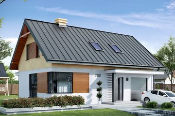  Projekt domu Trypolis 2 Eko szkielet drewniany - pompa ciepła i wentylacja mechaniczna (SLN2779) - projekt domu parterowego z poddaszem - Zdjęcie 1