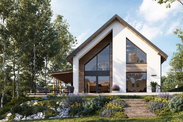  Projekt domu eko Typowy 66 (KKE1061) - projekt domu parterowego z poddaszem - Zdjęcie 4