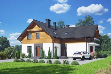  Projekt domu Dublowo (KRP2565) - projekt domu parterowego z poddaszem - Zdjęcie 1