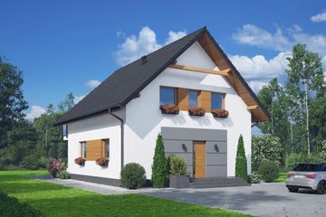  Projekt domu Gryfice a3 (KRP2566) - projekt domu parterowego z poddaszem - Zdjęcie 1