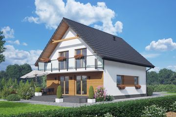  Projekt domu Gryfice a3 (KRP2566) - projekt domu parterowego z poddaszem - Zdjęcie 2