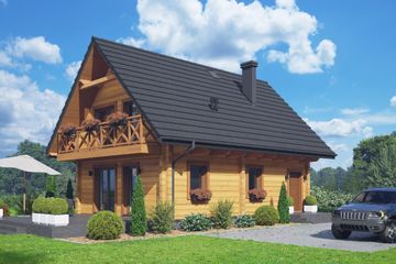  Projekt domu Bartkowo aa 70 dw (KRP2569) - projekt domu parterowego z poddaszem - Zdjęcie 1