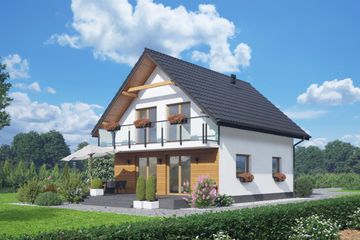  Projekt domu Gryfice aa 70 (KRP2571) - projekt domu parterowego z poddaszem - Zdjęcie 1