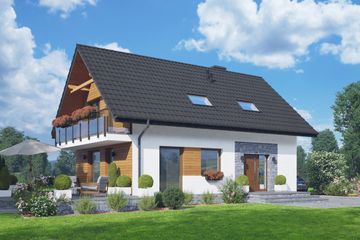  Projekt domu Świecie a 3 (KRP2572) - projekt domu parterowego z poddaszem - Zdjęcie 1