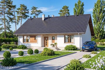  Projekt domu Mokka - strop drewniany (WOF1168) - projekt domu parterowego - Zdjęcie 2