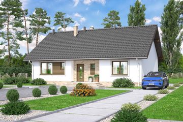  Projekt domu Mokka - strop drewniany (WOF1168) - projekt domu parterowego - Zdjęcie 2