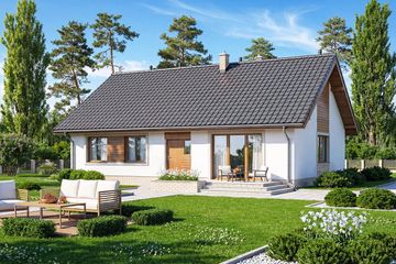  Projekt domu Mokka - strop drewniany (WOF1168) - projekt domu parterowego - Zdjęcie 3