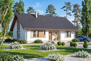  Projekt domu Mokka - strop drewniany (WOF1168) - projekt domu parterowego - Zdjęcie 1