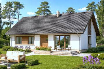  Projekt domu Mokka - strop drewniany (WOF1168) - projekt domu parterowego - Zdjęcie 1