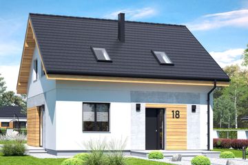 Projekt domu Pomelo bez garażu [B] (WRF2334) - projekt domu parterowego z poddaszem - Zdjęcie 1